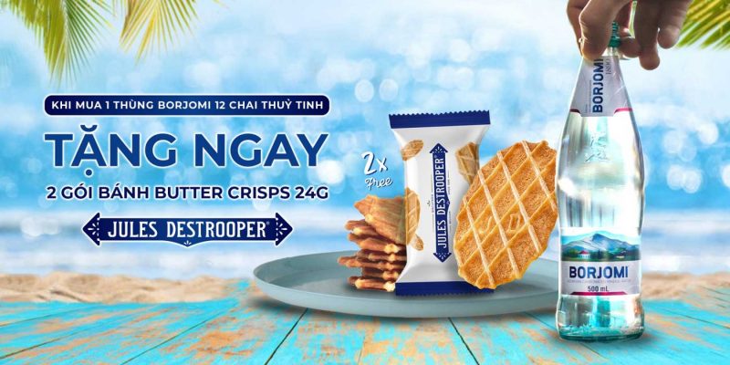 Ưu đãi: Tặng ngay bánh Bỉ Jules Destrooper khu mua nước khoáng Borjomi