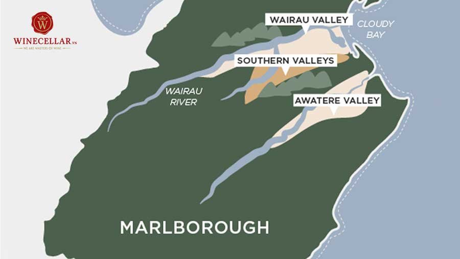Bản đồ vùng rượu vang Marlborough