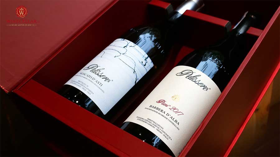 Cặp rượu vang Pelissero Moscato D'Asti và Pelissero Piani Barbera D'Alba