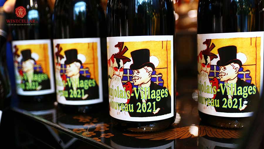 Nhãn rượu vang Beaujolais-Villages Nouveau