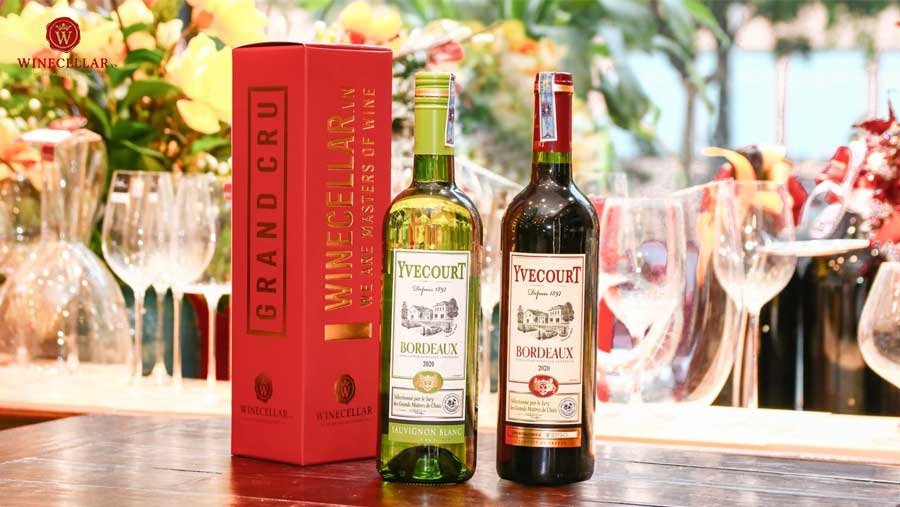 Cặp rượu vang Yvecourt Bordeaux