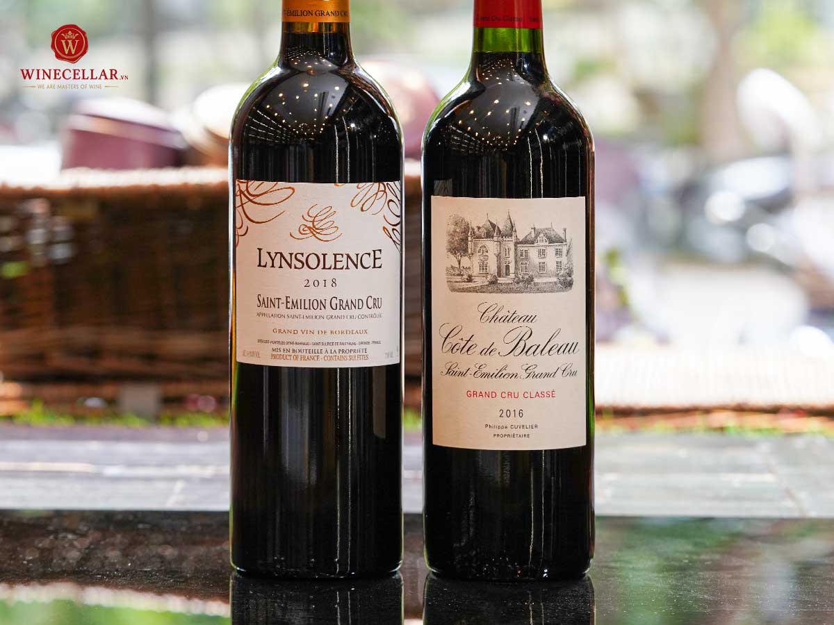 Chỉ 2.500.000đ/combo gồm 1 chai Château Côte De Baleau 2019 và 1 chai Lynsolence 2018